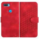 For OPPO A12/A7/A5s YX0060 Elephant Head Embossed Phone Leather Case with Lanyard(Red) - 1
