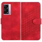 For OPPO A57 5G/A77 5G/A57 4G Global YX0060 Elephant Head Embossed Phone Leather Case with Lanyard(Red) - 1