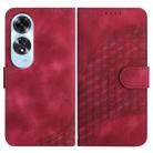 For OPPO A60 YX0060 Elephant Head Embossed Phone Leather Case with Lanyard(Rose Red) - 1