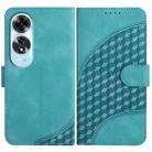 For OPPO A60 YX0060 Elephant Head Embossed Phone Leather Case with Lanyard(Light Blue) - 1