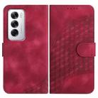 For OPPO Reno12 Global YX0060 Elephant Head Embossed Phone Leather Case with Lanyard(Rose Red) - 1