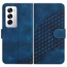For OPPO Reno12 Global Elephant Head Embossed Phone Leather Case with Lanyard(Royal Blue) - 1