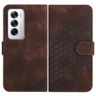 For OPPO Reno12 Global Elephant Head Embossed Phone Leather Case with Lanyard(Coffee) - 1