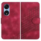 For OPPO A1 Pro / Reno8 T 5G Global Elephant Head Embossed Phone Leather Case with Lanyard(Rose Red) - 1