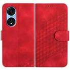 For OPPO A1 Pro / Reno8 T 5G Global Elephant Head Embossed Phone Leather Case with Lanyard(Red) - 1