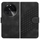 For OPPO Find X6 Elephant Head Embossed Phone Leather Case with Lanyard(Black) - 1