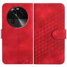 For OPPO Find X6 Elephant Head Embossed Phone Leather Case with Lanyard(Red) - 1