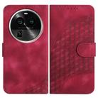 For OPPO Find X6 Pro Elephant Head Embossed Phone Leather Case with Lanyard(Rose Red) - 1