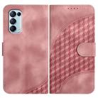 For OPPO Reno5 4G / 5G / Find X3 Lite Elephant Head Embossed Phone Leather Case with Lanyard(Pink) - 1