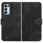For OPPO Reno5 4G / 5G / Find X3 Lite Elephant Head Embossed Phone Leather Case with Lanyard(Black) - 1