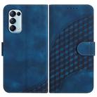 For OPPO Reno5 4G / 5G / Find X3 Lite Elephant Head Embossed Phone Leather Case with Lanyard(Royal Blue) - 1