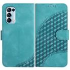 For OPPO Reno5 4G / 5G / Find X3 Lite Elephant Head Embossed Phone Leather Case with Lanyard(Light Blue) - 1