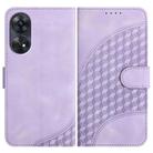 For OPPO Reno8 T 4G Elephant Head Embossed Phone Leather Case with Lanyard(Light Purple) - 1