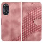 For OPPO Reno8 T 4G Elephant Head Embossed Phone Leather Case with Lanyard(Pink) - 1