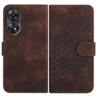 For OPPO Reno8 T 4G Elephant Head Embossed Phone Leather Case with Lanyard(Coffee) - 1