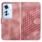 For OPPO Reno11 F / F25 Pro Elephant Head Embossed Phone Leather Case with Lanyard(Pink) - 1