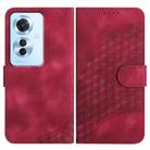 For OPPO Reno11 F / F25 Pro Elephant Head Embossed Phone Leather Case with Lanyard(Rose Red) - 1