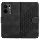 For OPPO Reno13 F 4G / 5G Elephant Head Embossed Phone Leather Case with Lanyard(Black) - 1