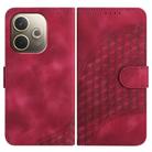 For OPPO A5 Pro 5G Elephant Head Embossed Phone Leather Case with Lanyard(Rose Red) - 1