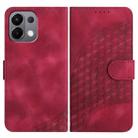 For OPPO K13 5G Elephant Head Embossed Phone Leather Case with Lanyard(Rose Red) - 1