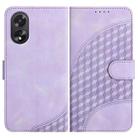For OPPO A38 /  A18 Elephant Head Embossed Phone Leather Case with Lanyard(Light Purple) - 1