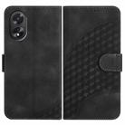 For OPPO A38 /  A18 Elephant Head Embossed Phone Leather Case with Lanyard(Black) - 1