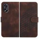 For OPPO A38 /  A18 Elephant Head Embossed Phone Leather Case with Lanyard(Coffee) - 1