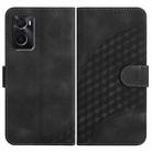 For OPPO A36 / A76 / A96 / K10 4G Elephant Head Embossed Phone Leather Case with Lanyard(Black) - 1