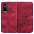 For OPPO A36 / A76 / A96 / K10 4G Elephant Head Embossed Phone Leather Case with Lanyard(Rose Red) - 1