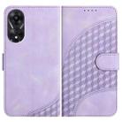 For OPPO A78 5G / A1x Elephant Head Embossed Phone Leather Case with Lanyard(Light Purple) - 1