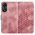For OPPO A78 5G / A1x Elephant Head Embossed Phone Leather Case with Lanyard(Pink) - 1