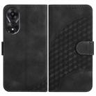 For OPPO A78 5G / A1x Elephant Head Embossed Phone Leather Case with Lanyard(Black) - 1
