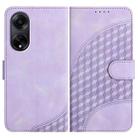For OPPO A98 5G Elephant Head Embossed Phone Leather Case with Lanyard(Light Purple) - 1