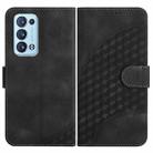 For OPPO Reno6 Pro+ 5G Elephant Head Embossed Phone Leather Case with Lanyard(Black) - 1