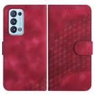 For OPPO Reno6 Pro+ 5G Elephant Head Embossed Phone Leather Case with Lanyard(Rose Red) - 1