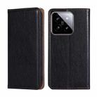 For Xiaomi 14 Gloss Oil Solid Color Magnetic Leather Phone Case(Black) - 1