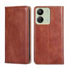 For Xiaomi Redmi 13C 4G Gloss Oil Solid Color Magnetic Leather Phone Case(Brown) - 1