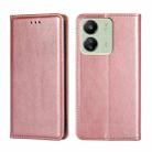 For Xiaomi Redmi 13C 4G Gloss Oil Solid Color Magnetic Leather Phone Case(Rose Gold) - 1