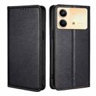 For Xiaomi Redmi Note 13R Pro 5G Gloss Oil Solid Color Magnetic Leather Phone Case(Black) - 1