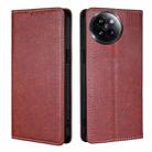 For Xiaomi Civi 4 Pro Gloss Oil Solid Color Magnetic Leather Phone Case(Brown) - 1