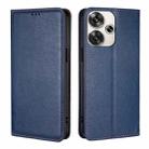 For Xiaomi Redmi Turbo 3 5G Gloss Oil Solid Color Magnetic Leather Phone Case(Blue) - 1