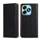 For Itel S23 Plus 4G Gloss Oil Solid Color Magnetic Leather Phone Case(Black) - 1