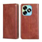 For Itel S23 Plus 4G Gloss Oil Solid Color Magnetic Leather Phone Case(Brown) - 1