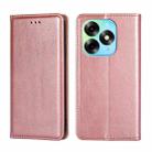 For Itel S23 Plus 4G Gloss Oil Solid Color Magnetic Leather Phone Case(Rose Gold) - 1