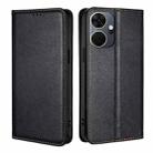 For Itel P55+ 4G Gloss Oil Solid Color Magnetic Leather Phone Case(Black) - 1