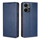 For Itel P55+ 4G Gloss Oil Solid Color Magnetic Leather Phone Case(Blue) - 1