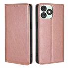 For Itel A50 4G Gloss Oil Solid Color Magnetic Leather Phone Case(Rose Gold) - 1