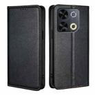 For Itel P65 Gloss Oil Solid Color Magnetic Leather Phone Case(Black) - 1