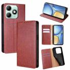 For itel A90 4G Gloss Oil Solid Color Magnetic Leather Phone Case(Brown) - 1