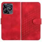 For Realme C53/Narzo N53 YX0060 Elephant Head Embossed Phone Leather Case with Lanyard(Red) - 1